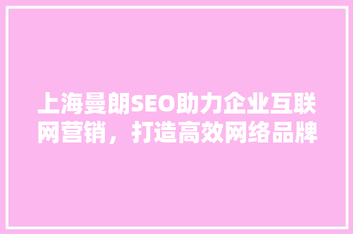 上海曼朗SEO助力企业互联网营销，打造高效网络品牌形象