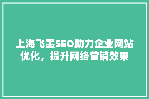 上海飞墨SEO助力企业网站优化，提升网络营销效果