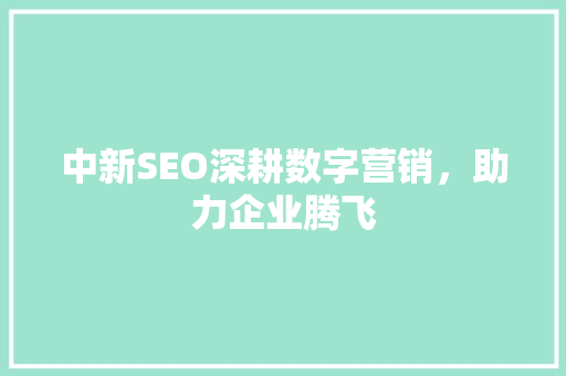 中新SEO深耕数字营销，助力企业腾飞
