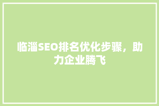 临淄SEO排名优化步骤，助力企业腾飞