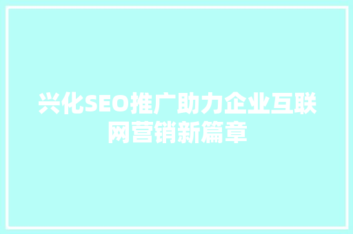 兴化SEO推广助力企业互联网营销新篇章