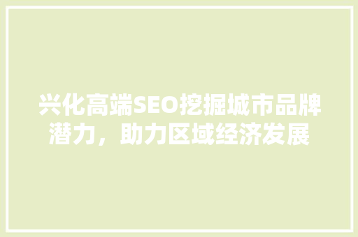 兴化高端SEO挖掘城市品牌潜力，助力区域经济发展