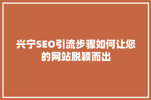 兴宁SEO引流步骤如何让您的网站脱颖而出