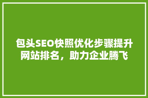 包头SEO快照优化步骤提升网站排名，助力企业腾飞