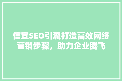 信宜SEO引流打造高效网络营销步骤，助力企业腾飞