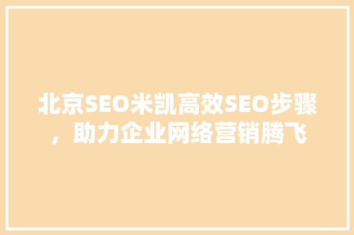 北京SEO米凯高效SEO步骤，助力企业网络营销腾飞