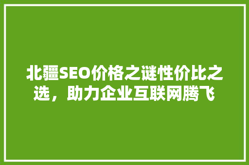 北疆SEO价格之谜性价比之选，助力企业互联网腾飞