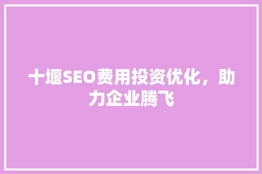 十堰SEO费用投资优化，助力企业腾飞