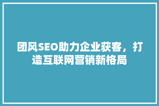 团风SEO助力企业获客，打造互联网营销新格局