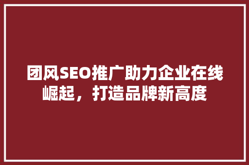 团风SEO推广助力企业在线崛起，打造品牌新高度