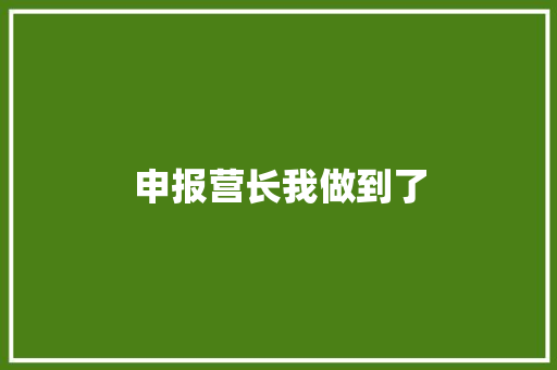 申报营长我做到了