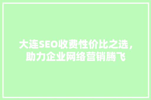 大连SEO收费性价比之选，助力企业网络营销腾飞