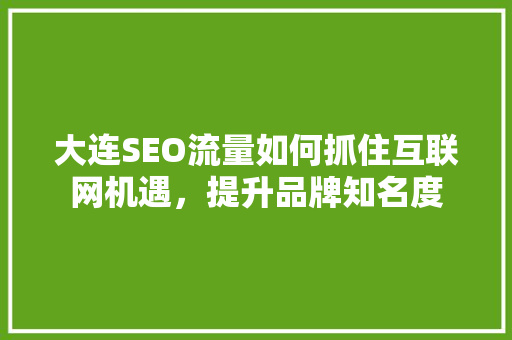 大连SEO流量如何抓住互联网机遇，提升品牌知名度