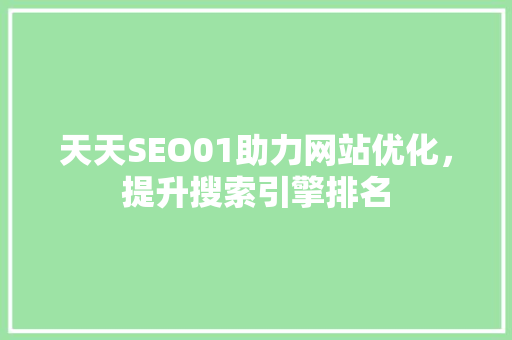 天天SEO01助力网站优化，提升搜索引擎排名