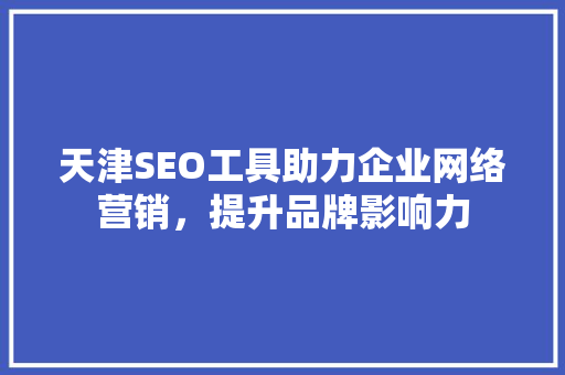 天津SEO工具助力企业网络营销，提升品牌影响力