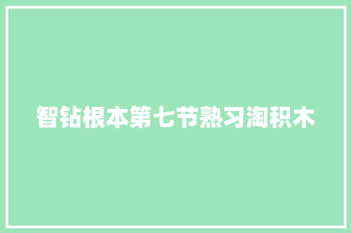 智钻根本第七节熟习淘积木