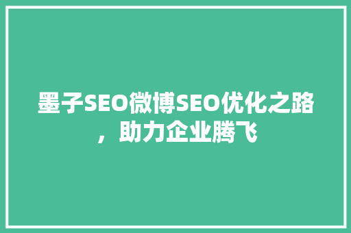 墨子SEO微博SEO优化之路，助力企业腾飞