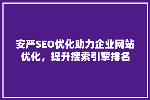 安严SEO优化助力企业网站优化，提升搜索引擎排名