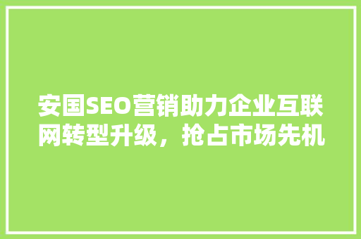 安国SEO营销助力企业互联网转型升级，抢占市场先机