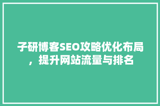 子研博客SEO攻略优化布局，提升网站流量与排名