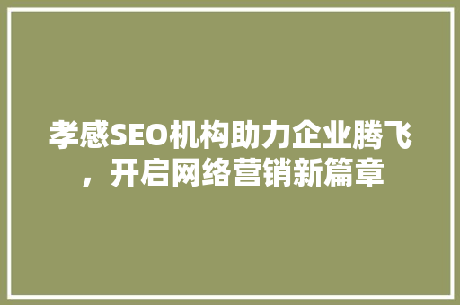 孝感SEO机构助力企业腾飞，开启网络营销新篇章