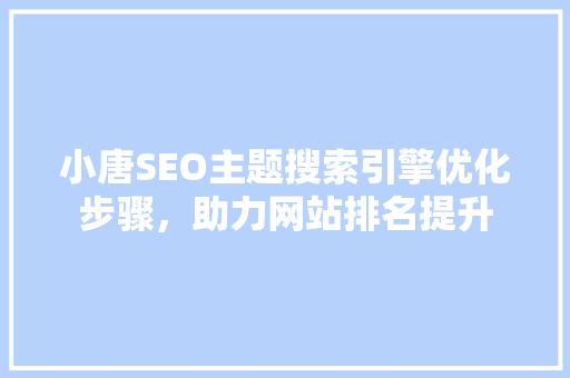 小唐SEO主题搜索引擎优化步骤，助力网站排名提升