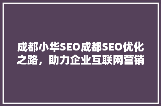 成都小华SEO成都SEO优化之路，助力企业互联网营销腾飞