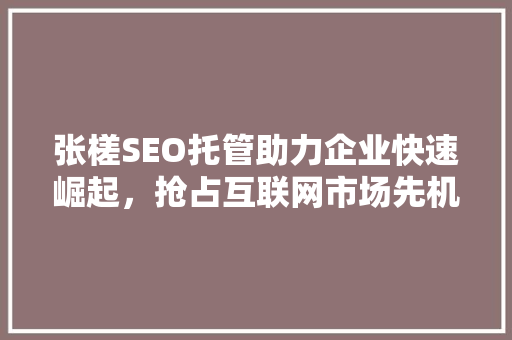 张槎SEO托管助力企业快速崛起，抢占互联网市场先机