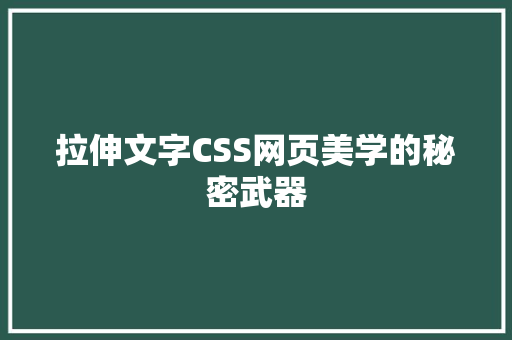 拉伸文字CSS网页美学的秘密武器