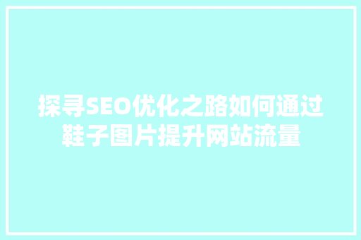 探寻SEO优化之路如何通过鞋子图片提升网站流量