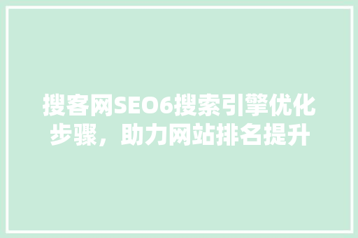 搜客网SEO6搜索引擎优化步骤，助力网站排名提升