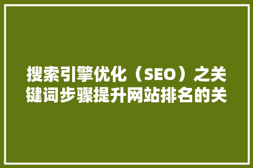 搜索引擎优化（SEO）之关键词步骤提升网站排名的关键