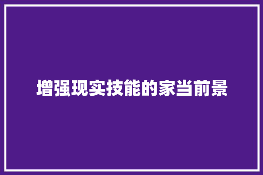 增强现实技能的家当前景