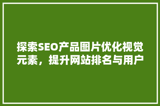 探索SEO产品图片优化视觉元素，提升网站排名与用户体验