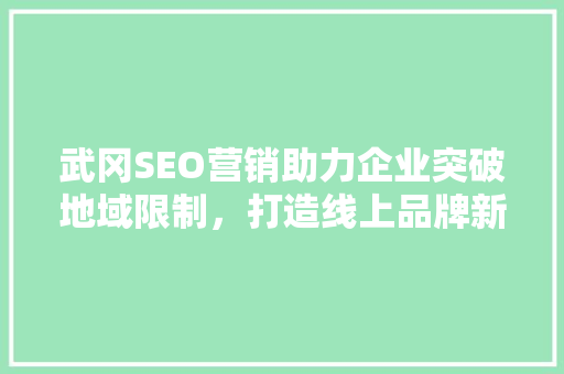 武冈SEO营销助力企业突破地域限制，打造线上品牌新高度