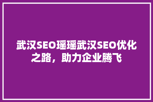 武汉SEO瑶瑶武汉SEO优化之路，助力企业腾飞