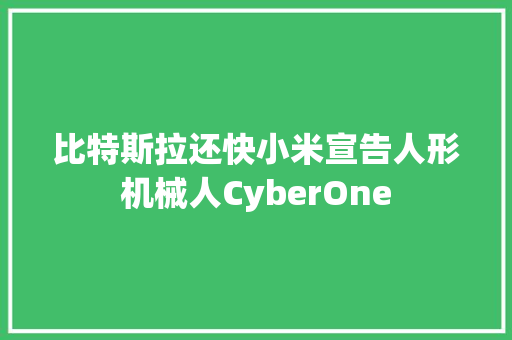比特斯拉还快小米宣告人形机械人CyberOne