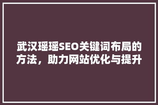 武汉瑶瑶SEO关键词布局的方法，助力网站优化与提升