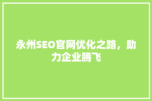 永州SEO官网优化之路，助力企业腾飞