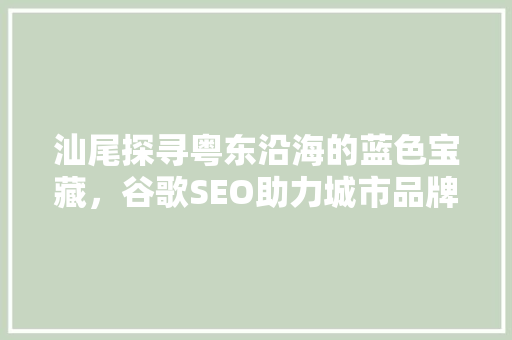 汕尾探寻粤东沿海的蓝色宝藏，谷歌SEO助力城市品牌崛起