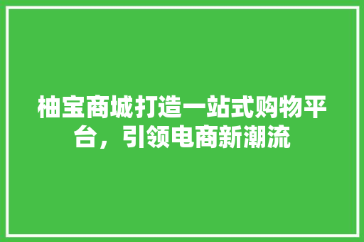 柚宝商城打造一站式购物平台，引领电商新潮流