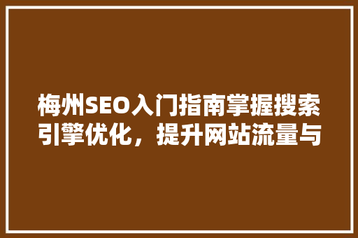 梅州SEO入门指南掌握搜索引擎优化，提升网站流量与排名