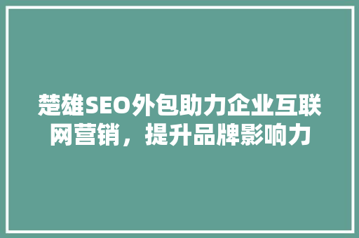 楚雄SEO外包助力企业互联网营销，提升品牌影响力