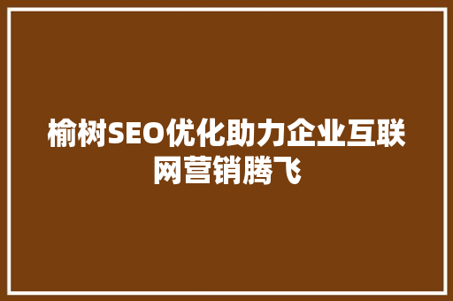 榆树SEO优化助力企业互联网营销腾飞