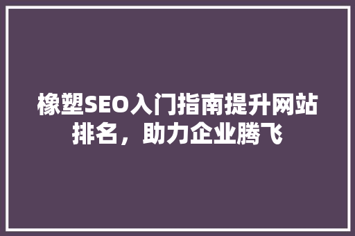 橡塑SEO入门指南提升网站排名，助力企业腾飞