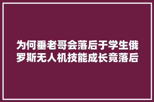 为何垂老哥会落后于学生俄罗斯无人机技能成长竟落后我们约10年