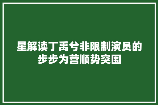 星解读丁禹兮非限制演员的步步为营顺势突围