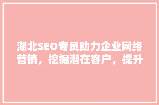 湖北SEO专员助力企业网络营销，挖掘潜在客户，提升品牌影响力