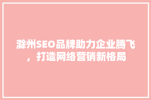 滁州SEO品牌助力企业腾飞，打造网络营销新格局