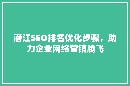 潜江SEO排名优化步骤，助力企业网络营销腾飞